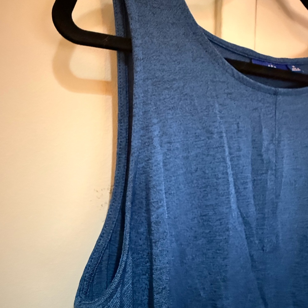 NWOT Apt. 9 Blue Sleeveless Tie Front Tank Top - Picture 3 of 4